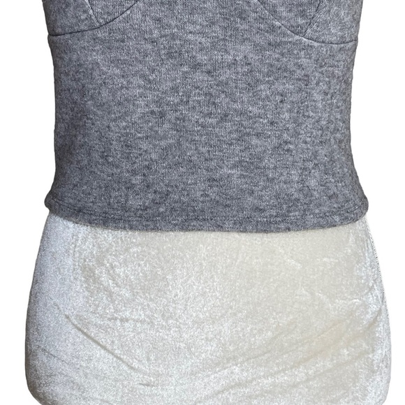 Express Women’s Sweater Knit Cami Size S Sweetheart Neckline Gray Cozy Neutral - Picture 3 of 7